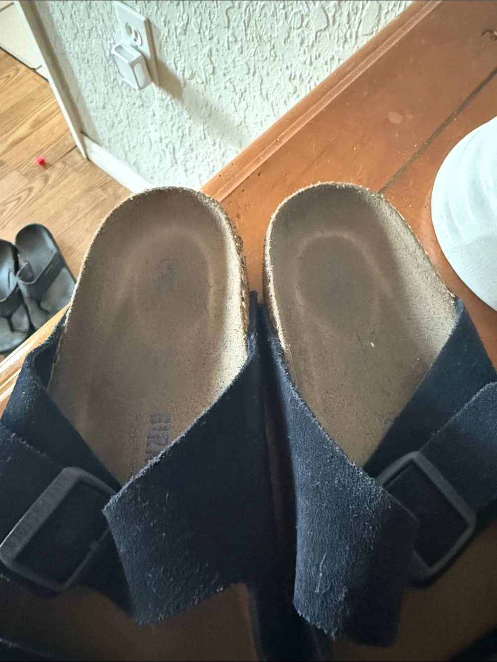 Birkenstock Arizona Black Suede Two-Strap Sandals Buckles size 43/ us 10